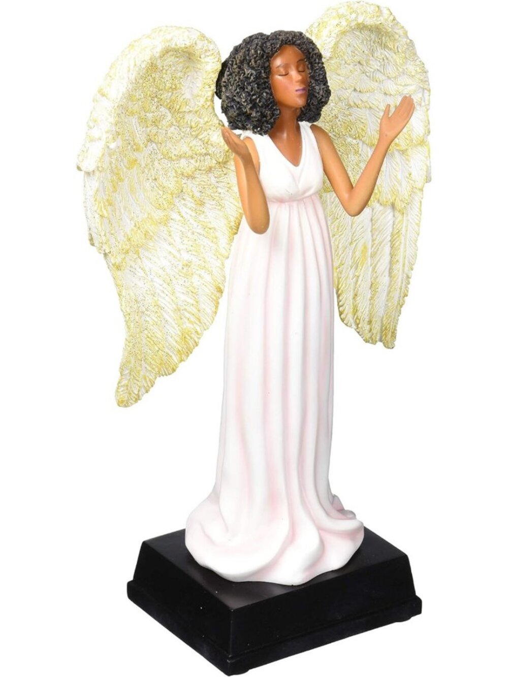 Pink Angel Figurine - Black Collectible Statue, Inspirational Home Décor, Unique
